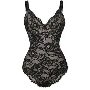 Popilush Shapewear Black Lace Bodysuit NWT